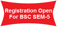 Registration Open For BSC Sem-5